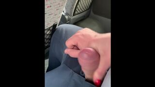 Public masturbation of a fat dick on a bus