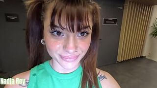 PUBLIC SEX and CUMWALK Nadja Rey gets Horny in the parking lot, EXHIBITIONISM with CUM ON THE FACE